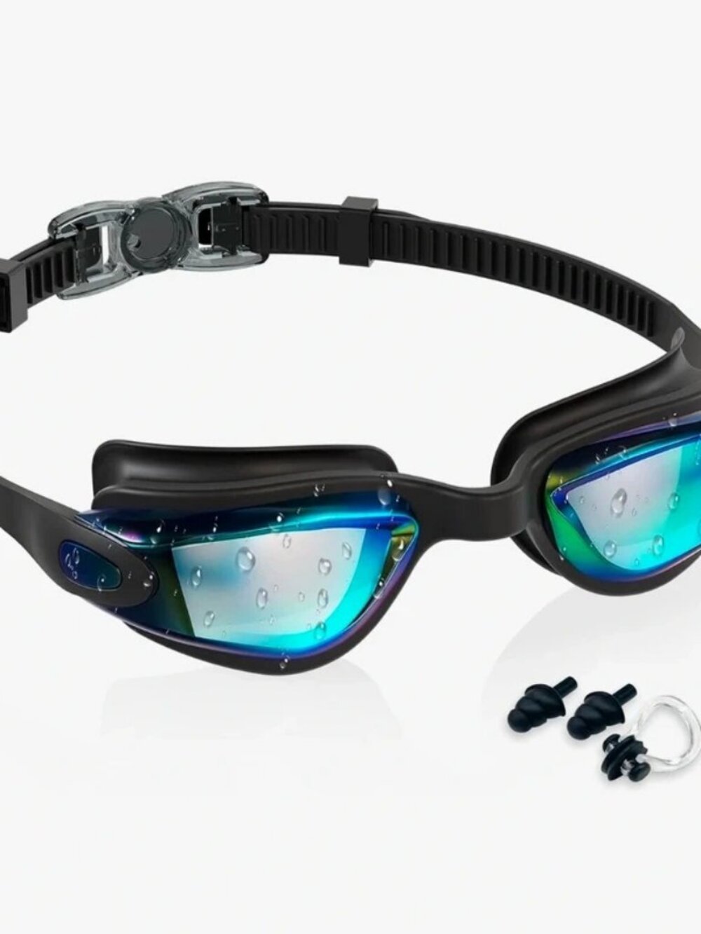 Aegend Kids Swim Goggles 3-14 Mirror Lens w/ Case Nose Clips & Ear Plugs